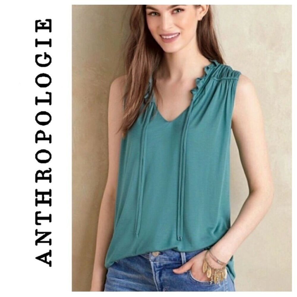 ✨Anthropologie Dolan Tie Front Tank Sz Small Maroon Top✨